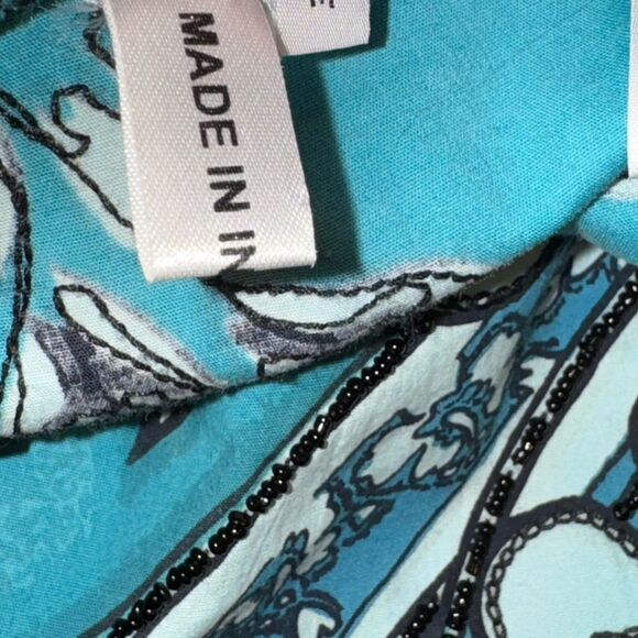 Hunza cotton beaded surfboard sundress in blue-black EUC SZ M - Picture 15 of 16